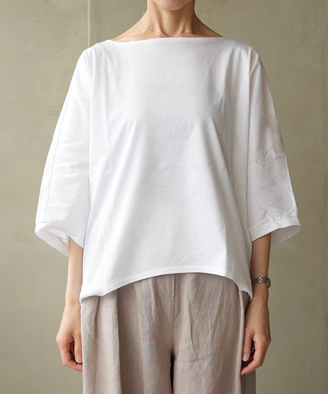 mizuiro ind(ミズイロインド) boat neck cocoon P/O ボートネック