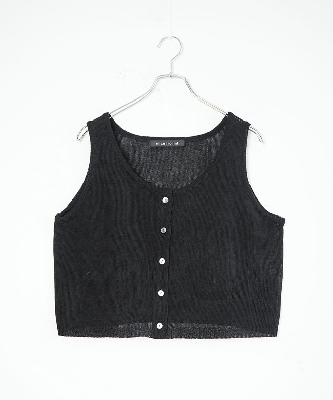 SALE 30%OFF】mizuiro ind(ミズイロインド) linen like crew neck vest