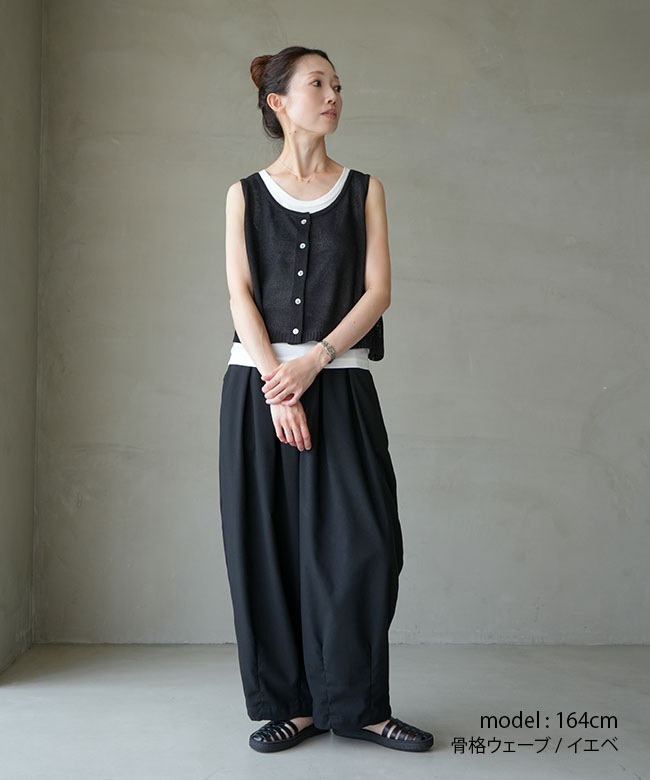 SALE 20%OFF】mizuiro ind(ミズイロインド) linen like crew neck vest