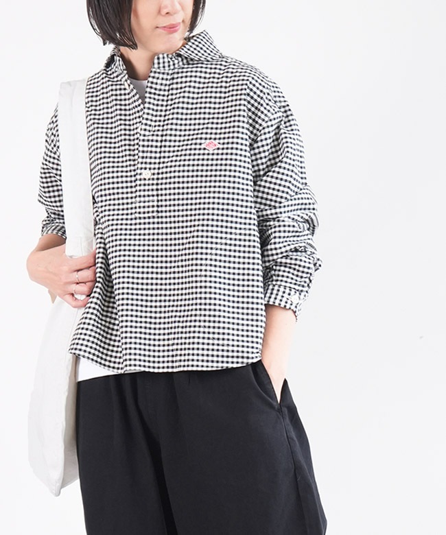 ◇レモンヨーグルト様◇DANTON ダントン　プルオーバーシャツ　チェック ◇[DT-B0174OXP]DANTON(ダントン) ROUND COLLAR P.O WIDE SHIRT シャツ