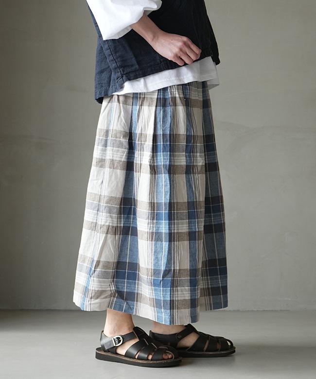 SALE 50%OFF】blue willow(ブルーウィロー)コットンリネンチェック