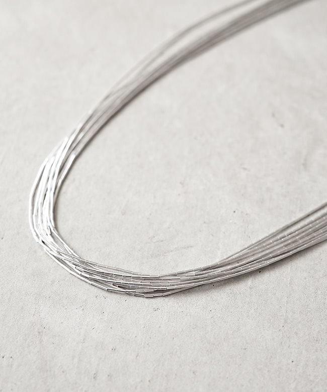 【専用】リキッドシルバーネックレス ネイティブアメリカン リキッド シルバー ネックレス 3連 51cm+5cm《Indian Jewelry