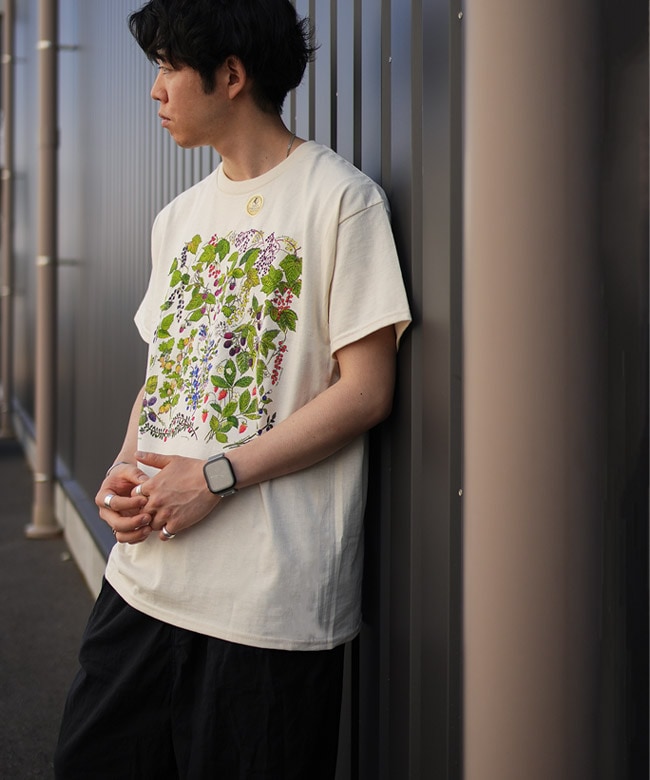 【GRANCY】グラフィックデザインリバーシブルTシャツ ブラウン M GRANCY】Graphic Design Reversible T-shirt / グラフィック