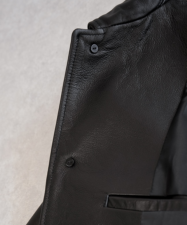 新品 UNIVERSAL PRODUCTS 25AW LEATHER コート UNIVERSAL PRODUCTS. / 253-60702 LEATHER CAR COAT (BLACK