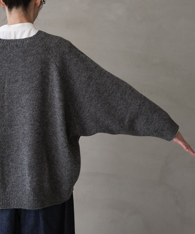 250467]ICHI(イチ) シェットランドウールワイドプルオーバー