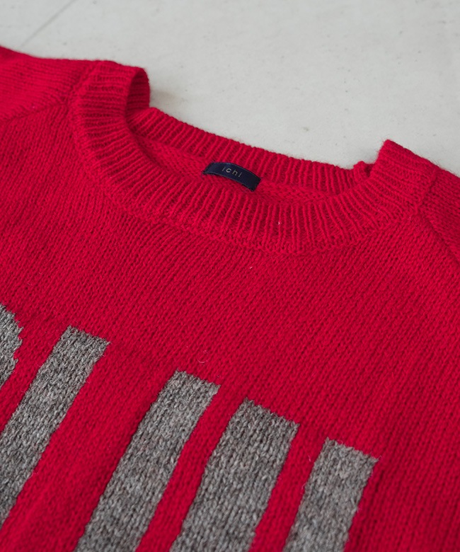 250467]ICHI(イチ) シェットランドウールワイドプルオーバー