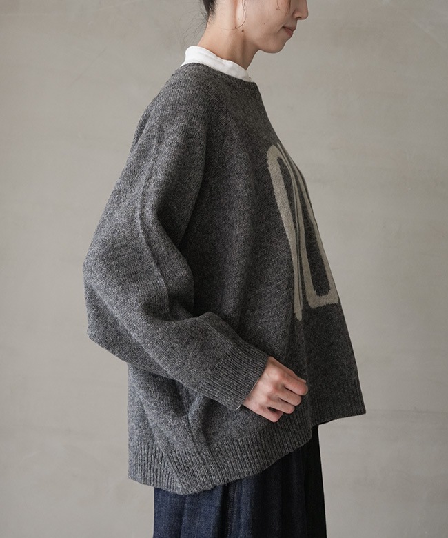 250467]ICHI(イチ) シェットランドウールワイドプルオーバー