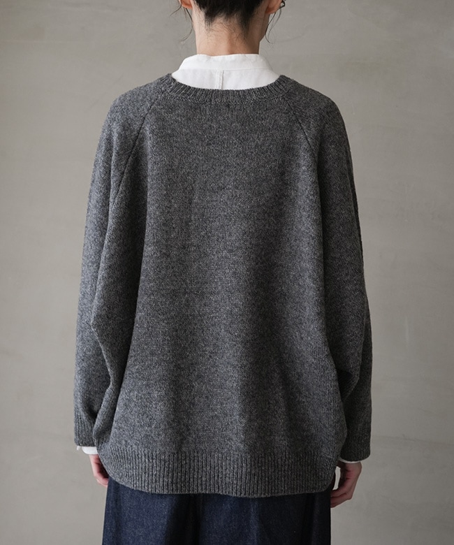 250467]ICHI(イチ) シェットランドウールワイドプルオーバー