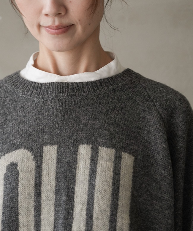 250467]ICHI(イチ) シェットランドウールワイドプルオーバー