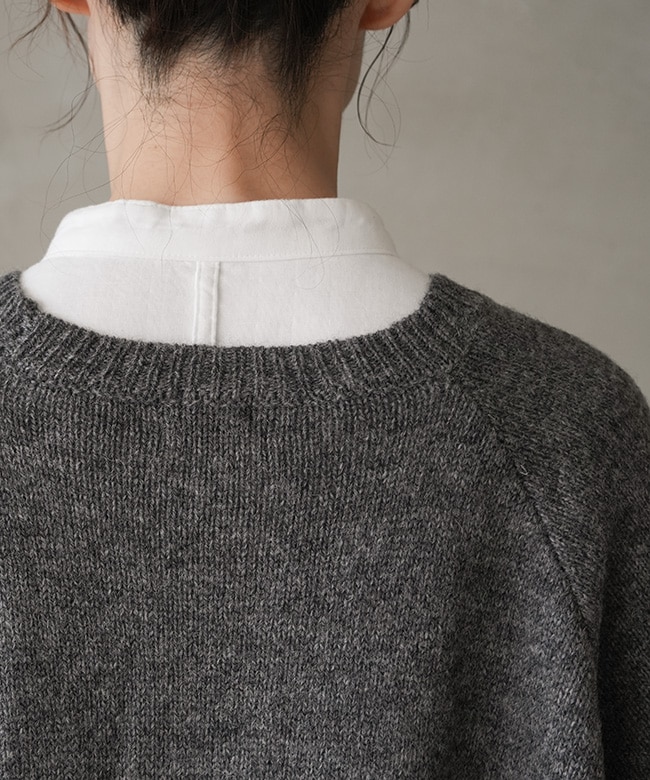 250467]ICHI(イチ) シェットランドウールワイドプルオーバー