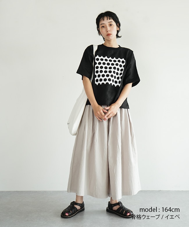 SALE 20%OFF】mao made(マオメイド) 別注 ドットプリントPO 布帛TEE T