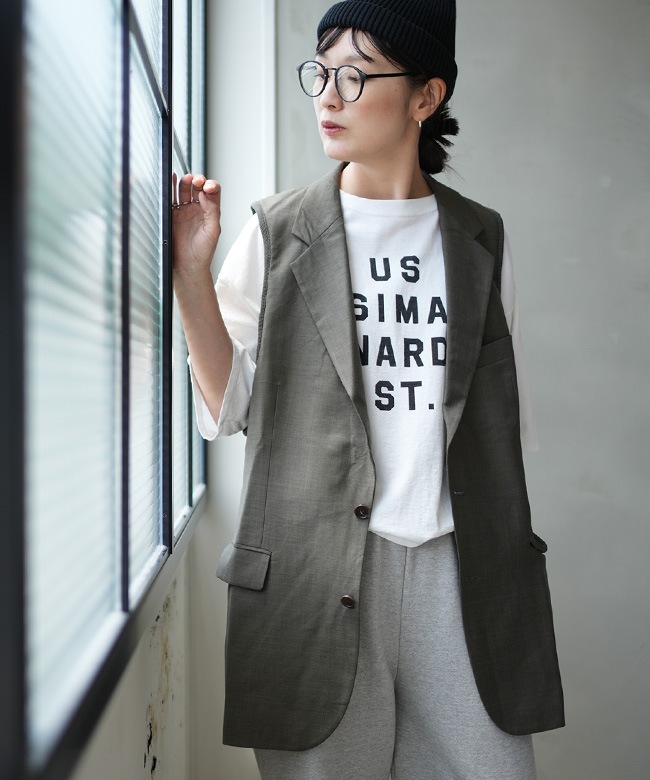 sunny side up(サニーサイドアップ)RE TAILORED VEST リメイク