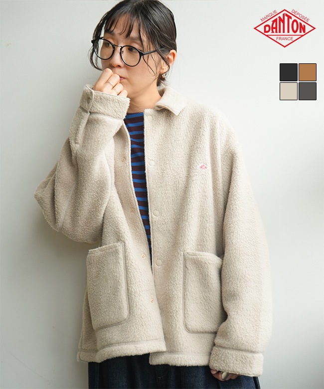 ◇DANTON(ダントン)WOMEN'S DOUBLE FACE BOA COVERALL ダブルフェイス