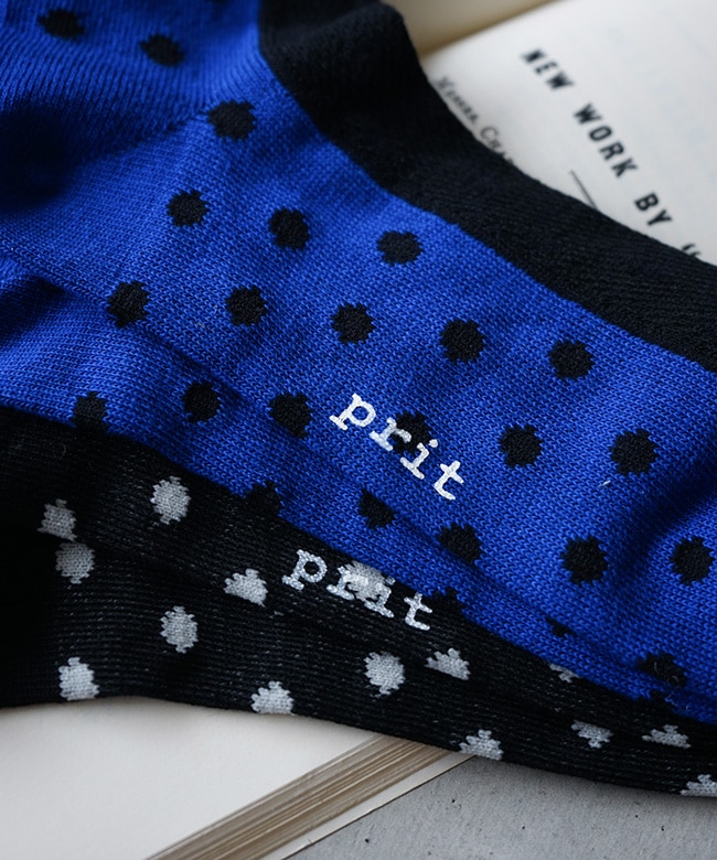 P02460]prit(プリット)バイカラーメッシュドットソックス/レディース