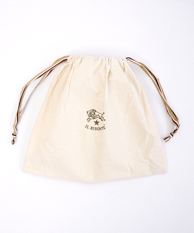 【美品】イルビゾンテ　ショルダーバッグ レザー　斜め掛け　ロゴ型押し　バケツ ◇【国内正規販売店】(5442300111)IL BISONTE(イルビゾンテ