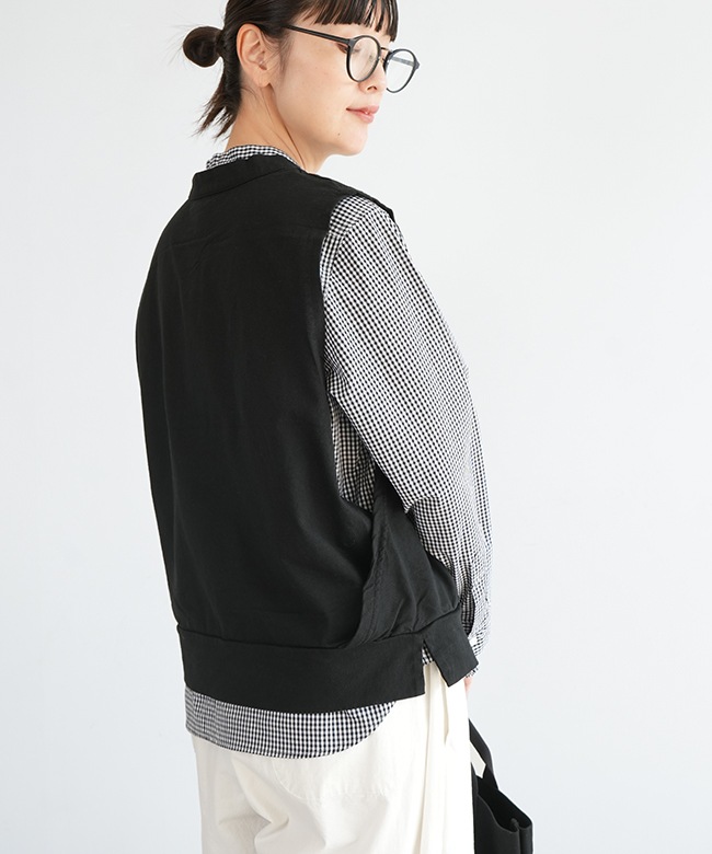 SALE 20%OFF】prit(プリット) 17/1空紡天竺×タオルデニム 切替プル