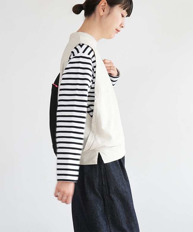 SALE 20%OFF】prit(プリット) 17/1空紡天竺×タオルデニム 切替プル