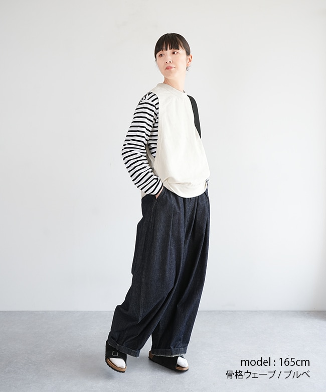 SALE 20%OFF】prit(プリット) 17/1空紡天竺×タオルデニム 切替プル