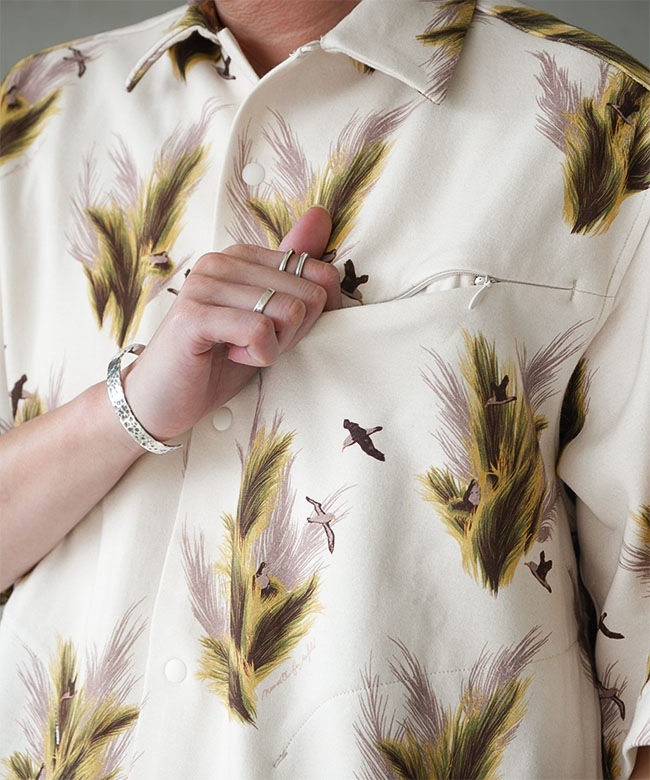 【SALE 30%OFF】wfeld(フェルド) Meadow Birds Shirt メドウバーズシャツ メンズ トップス 半袖 [WF ...