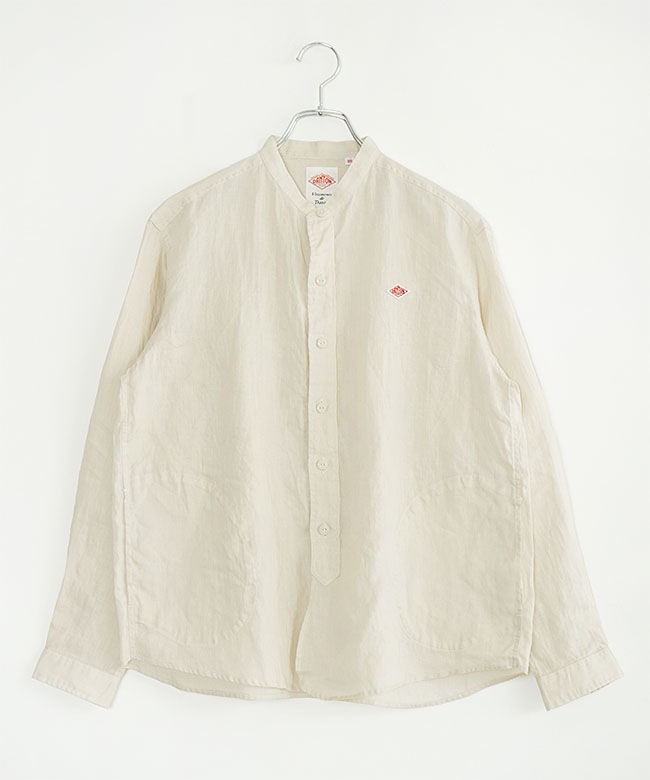 ◇DANTON(ダントン) リネンクロスバンドカラーシャツ レディース
