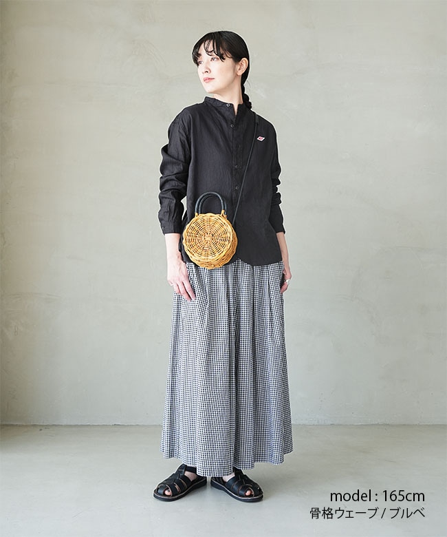 ◇DANTON(ダントン) リネンクロスバンドカラーシャツ レディース