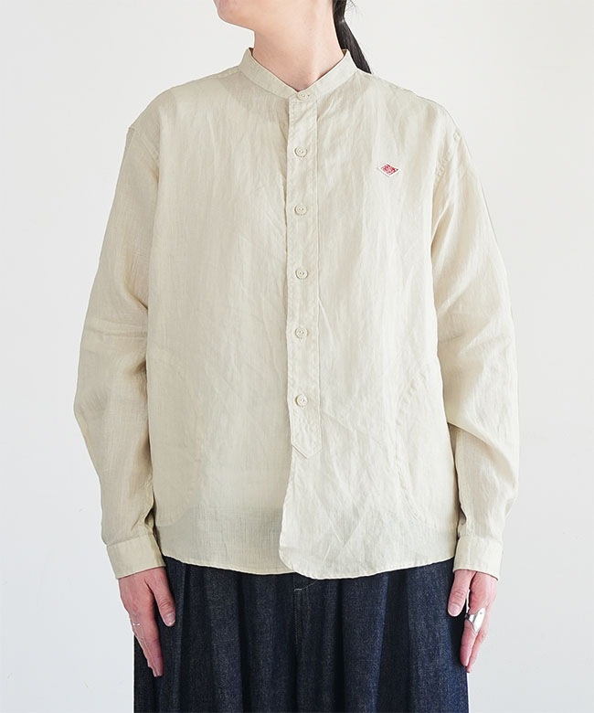 DANTON リネンシャツ ◇DANTON(ダントン) リネンクロスバンドカラーシャツ レディース