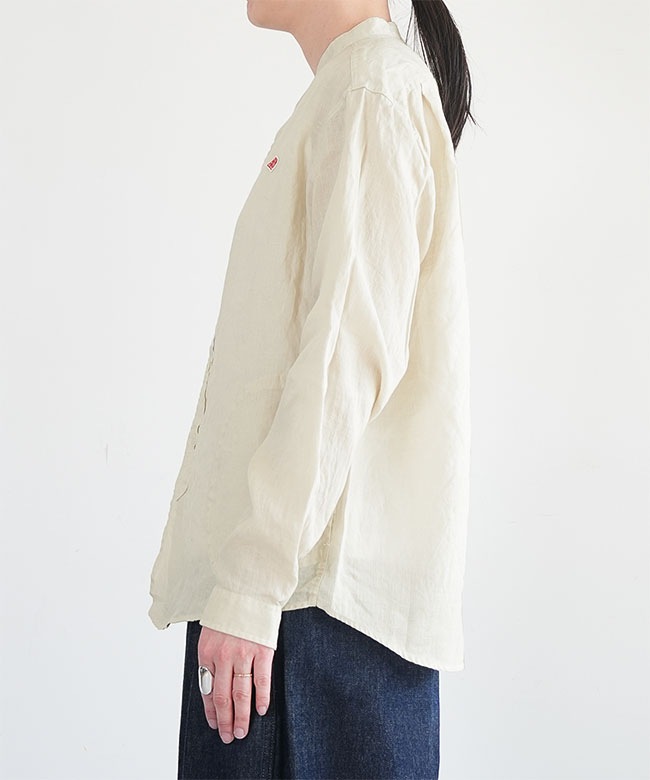 ◇DANTON(ダントン) リネンクロスバンドカラーシャツ レディース