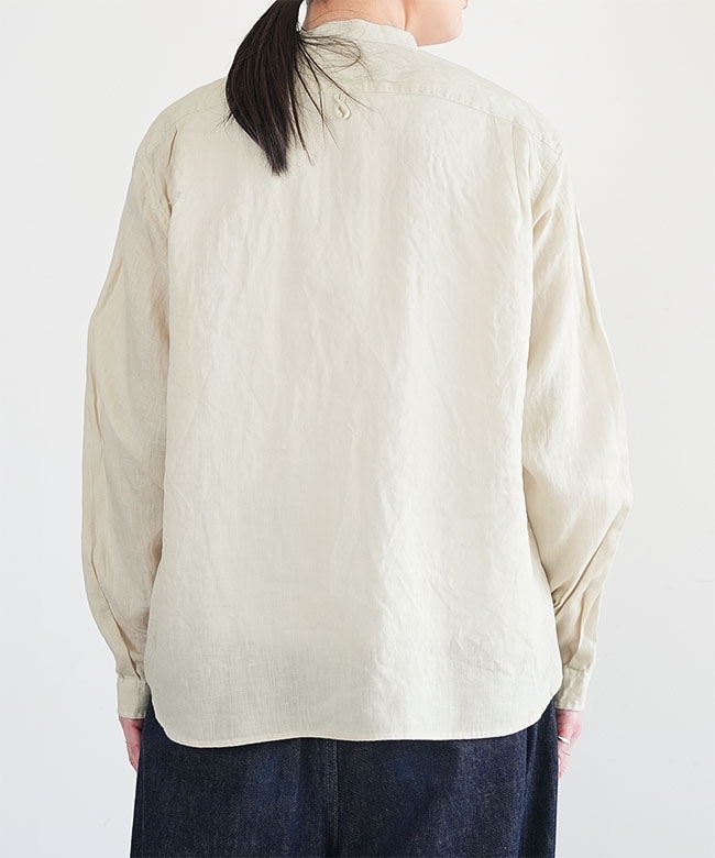 ◇DANTON(ダントン) リネンクロスバンドカラーシャツ レディース