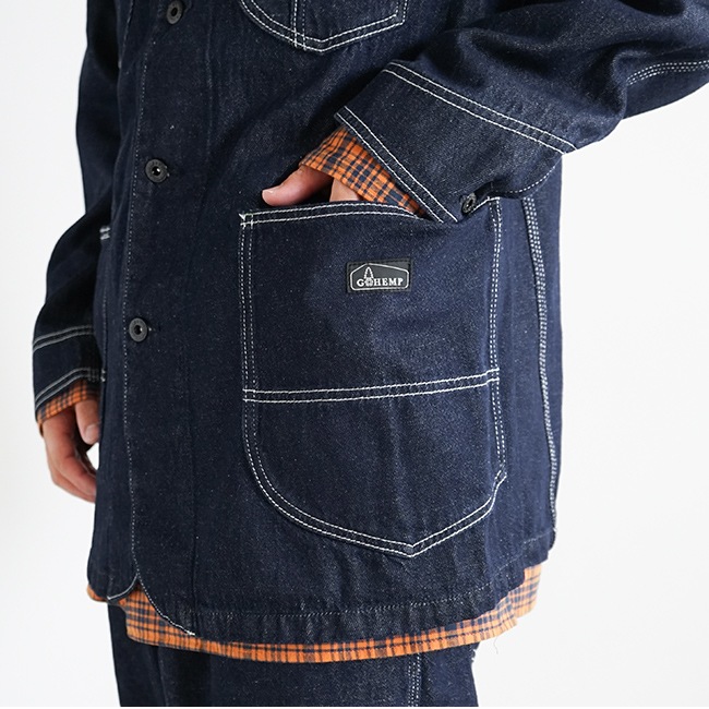 GHJ6161THO]GOHEMP(ゴーヘンプ) COVER ALL JACKET カバーオール