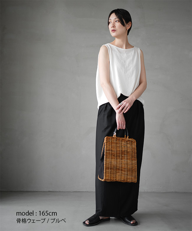 MIDIUMISOLID(ミディウミソリッド) n/slv tucked wide PO ノースリーブ