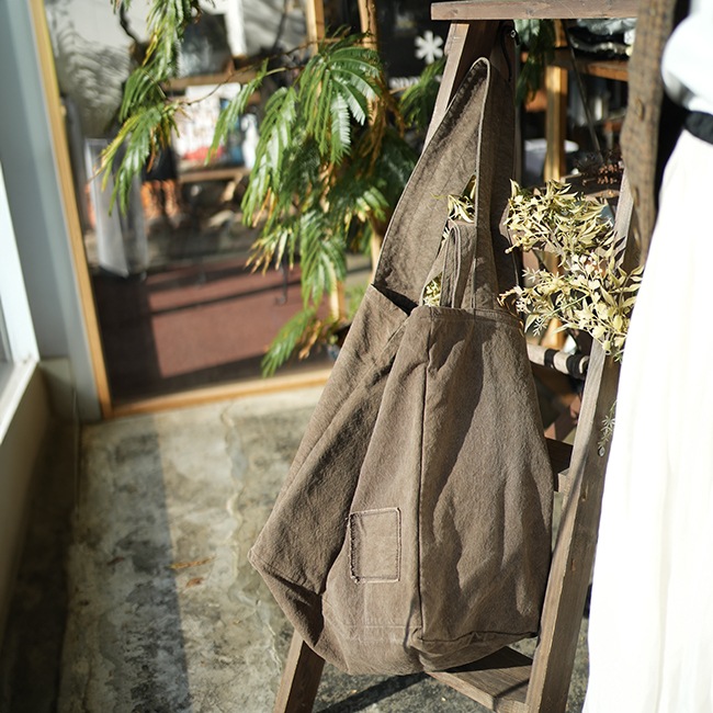 hobo(ホーボー) 2WAY TOTE BAG DUCK CANVAS KAKISIBU DYED 2ウェイ