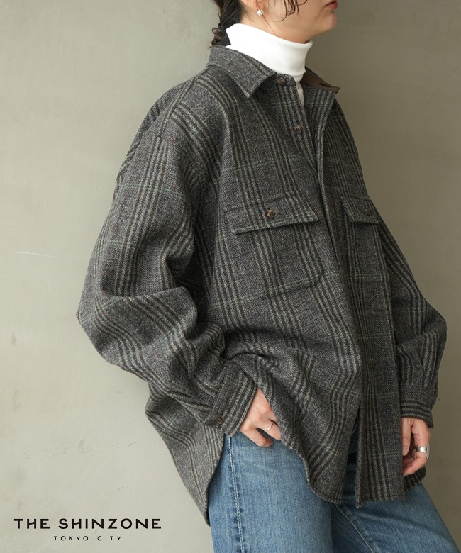 Shinzone beauty &youth ダウンシャツジャケット THE SHINZONE(ザ シンゾーン)BRITISH WOOL CHECKED SHIRT JACKET