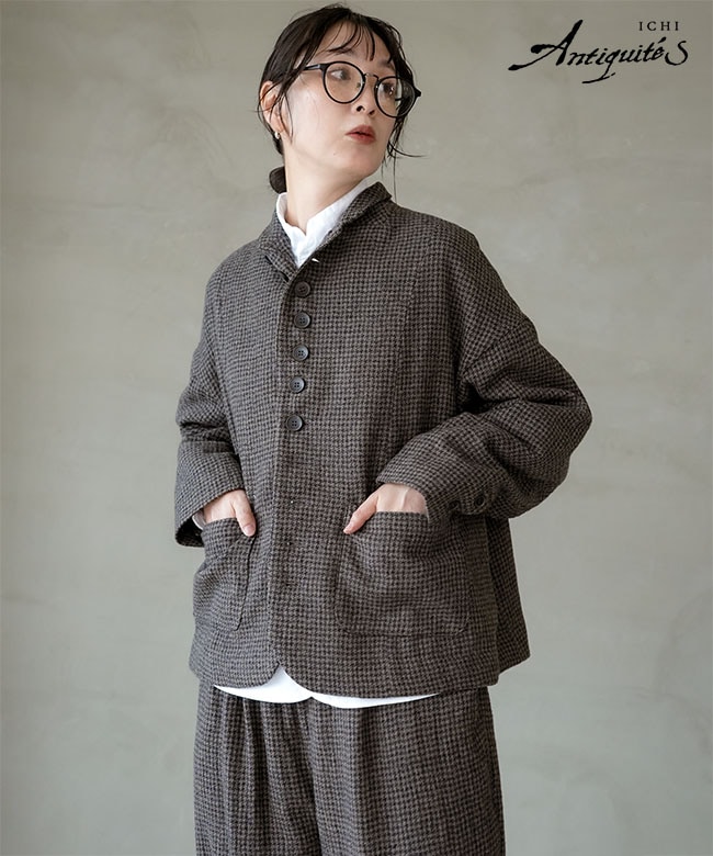 ICHI Antiquites(イチアンティークス)ウールガーゼ 千鳥格子