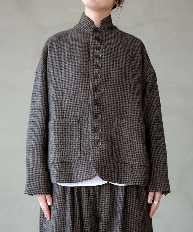 ICHI Antiquites(イチアンティークス)ウールガーゼ 千鳥格子