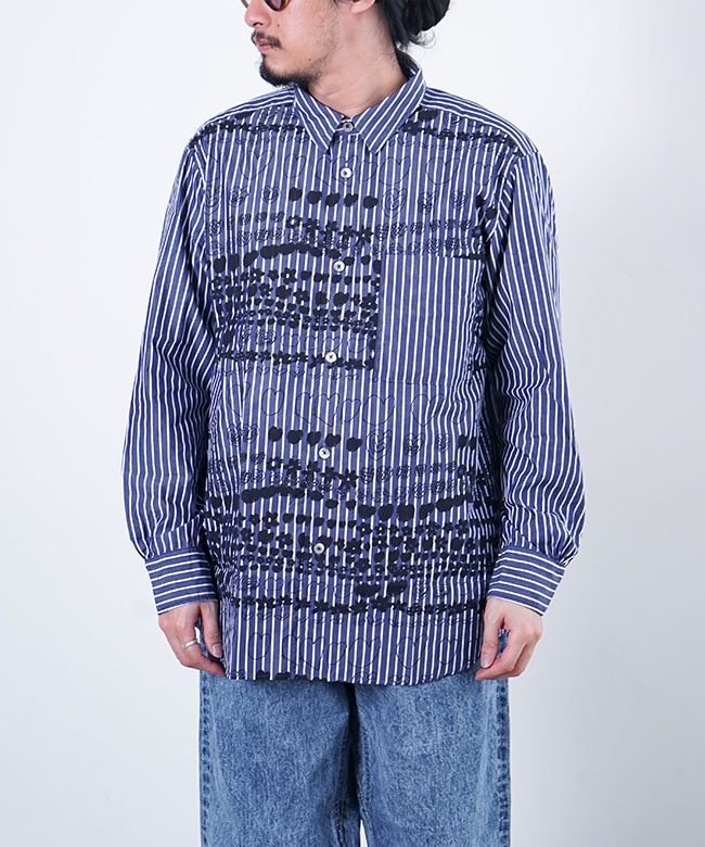 ブルーナボイン BRU NA BOINNE ルーラブーラシャツ長袖 ストライプ BRU NA BOINNE(ブルーナボイン) ストライプルーラブーラシャツ