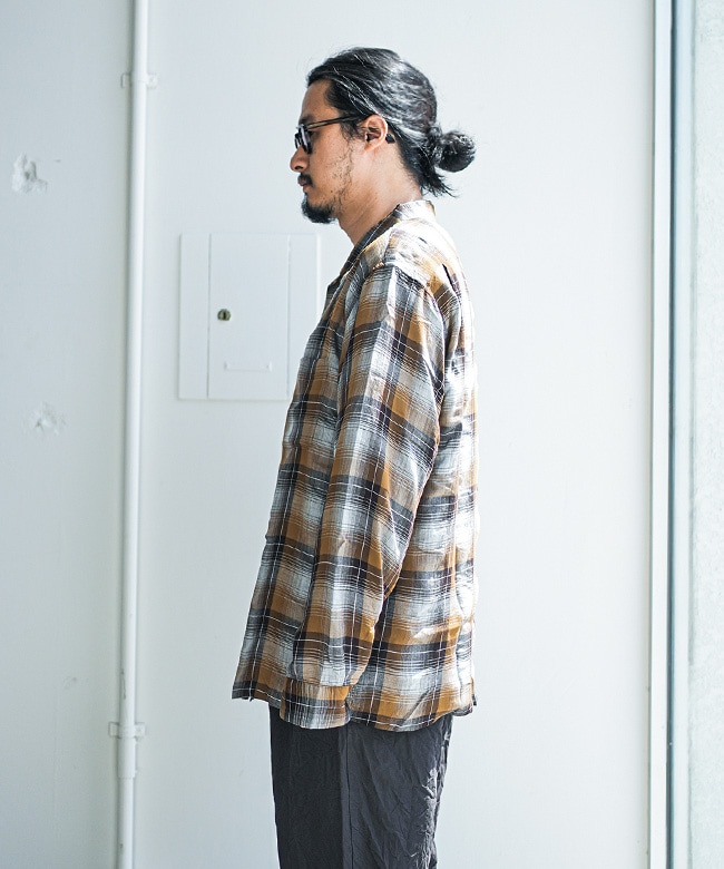 SALE 30%OFF】[GL29435]gold(ゴールド) RAYON CHECK L/S OPEN SHIRT