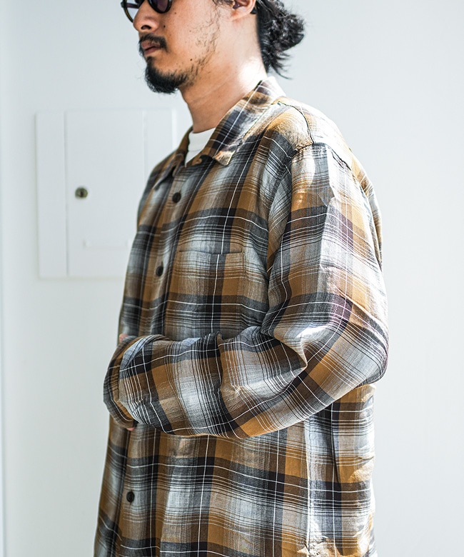 SALE 30%OFF】[GL29435]gold(ゴールド) RAYON CHECK L/S OPEN SHIRT