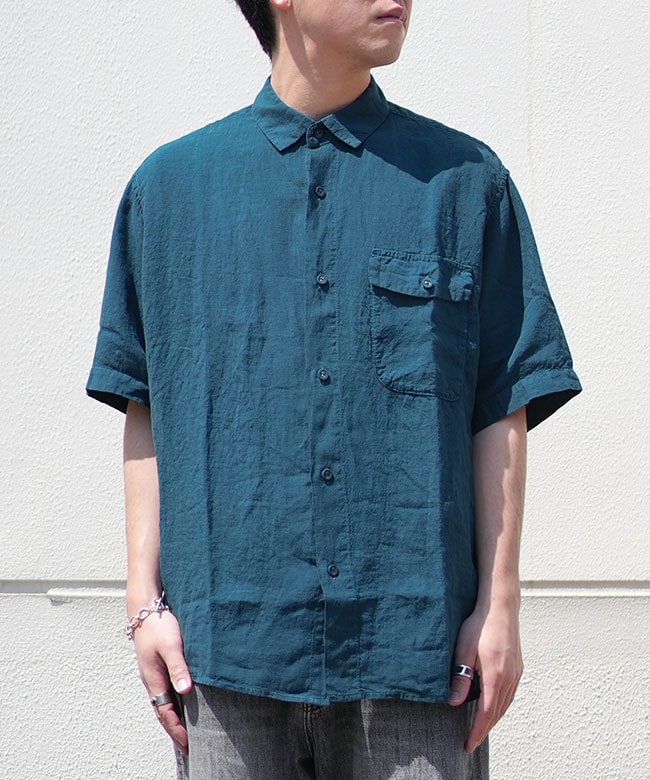 ◎[4474b]BRU NA BOINNE(ブルーナボイン) グランパリネンシャツ