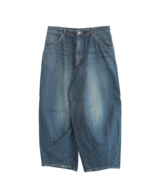 ニードルス ヒザデル デニムパンツ　Needles 美品　フェード M NEEDLES(ニードルズ)】ヒザデル仕様のワイドデニムパンツ / スタッフ