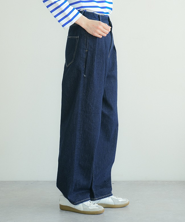 ◇SOLAMONAT(ソラモナ) デニムタックパンツ モナパン レディース