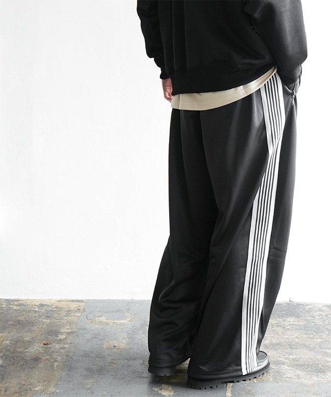 ニードルス　トラックパンツ　スウェット生地　ブラック　ホワイト Needles｜NEEDLES ニードルズ Track Pant - Poly Smooth トラック