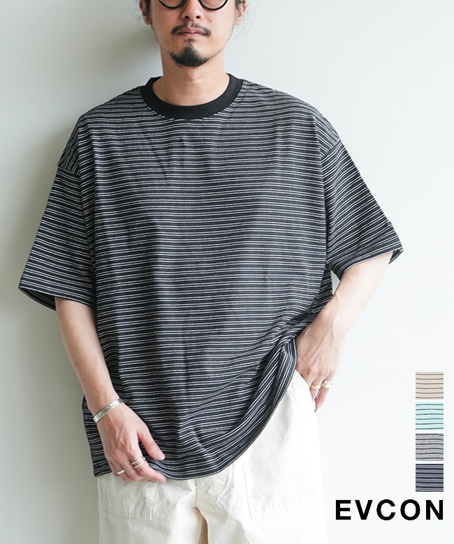 EVCON(エビコン) BORDER WIDE S/S TEE ボーダー ワイド ショート
