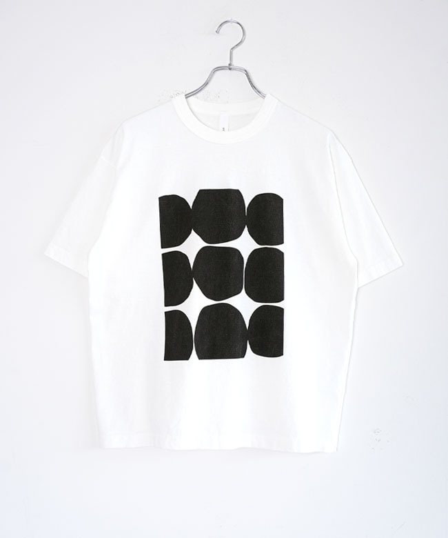 prit(プリット) 18/1空紡度詰天竺 フレームドットプリントTシャツ