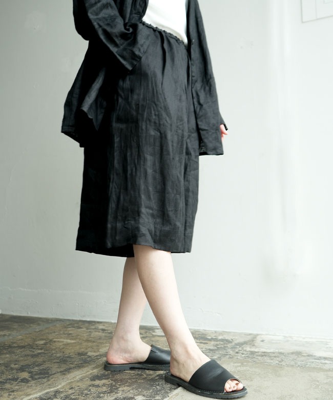 SALE 20%OFF】mizuiro ind(ミズイロインド) linen wide half PT リネン