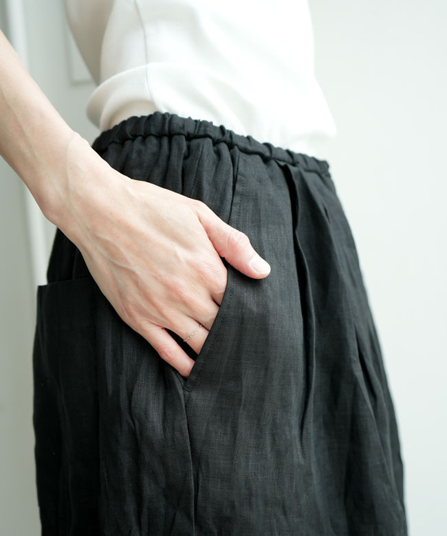 mizuiro ind(ミズイロインド) linen wide half PT リネンワイドハーフ