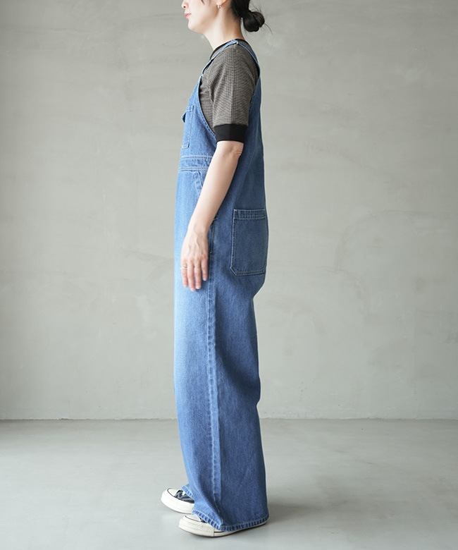 JOHNBULL(ジョンブル) デニムサスペンダーオーバーパンツ レディース
