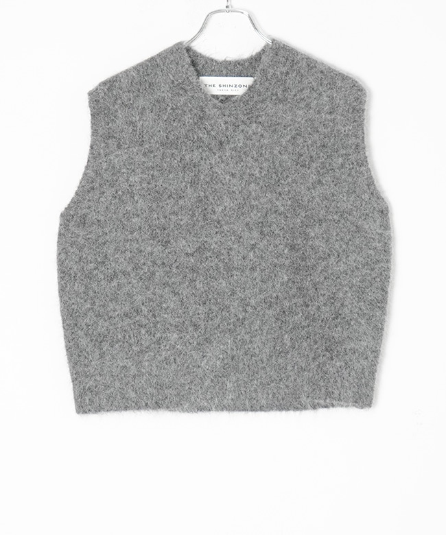 THE SHINZONE サマーニットベスト グレー THE SHINZONE(ザ シンゾーン) ALPACA SHAGGY KNIT VEST アルパカ