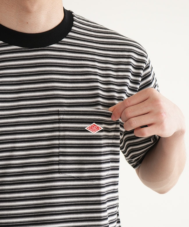 ◇DANTON(ダントン) POCKET T-SHIRT(ポケットTシャツ/ボーダー)メンズ
