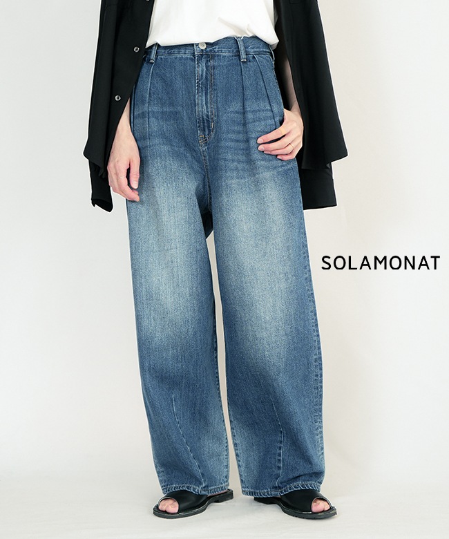 ◇[B1056-1]SOLAMONAT(ソラモナ) デニムタックパンツ モナパン