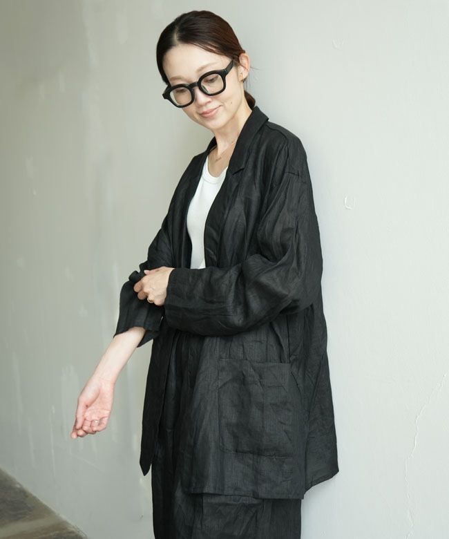 mizuiro ind(ミズイロインド) linen wide shirt JK リネンワイドシャツ